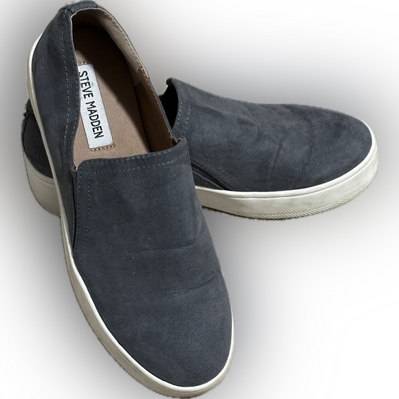 Steve Madden Slate Grey Platform Slip-On Sneakers-Size 7.5 - Picture 4 of 6